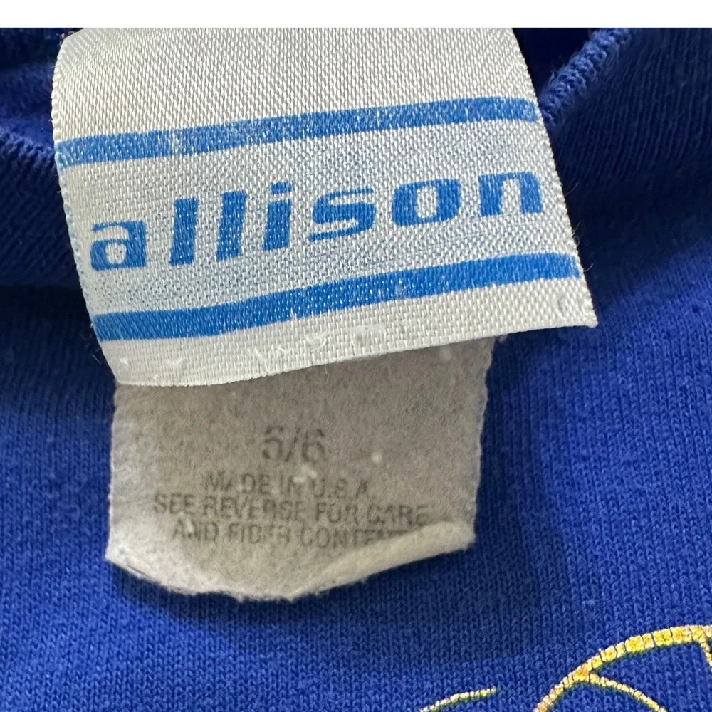 VTG 90s Allison Mickey Mouse Basketball Shirt Kids 5/6 Made in USA Double Sided‎